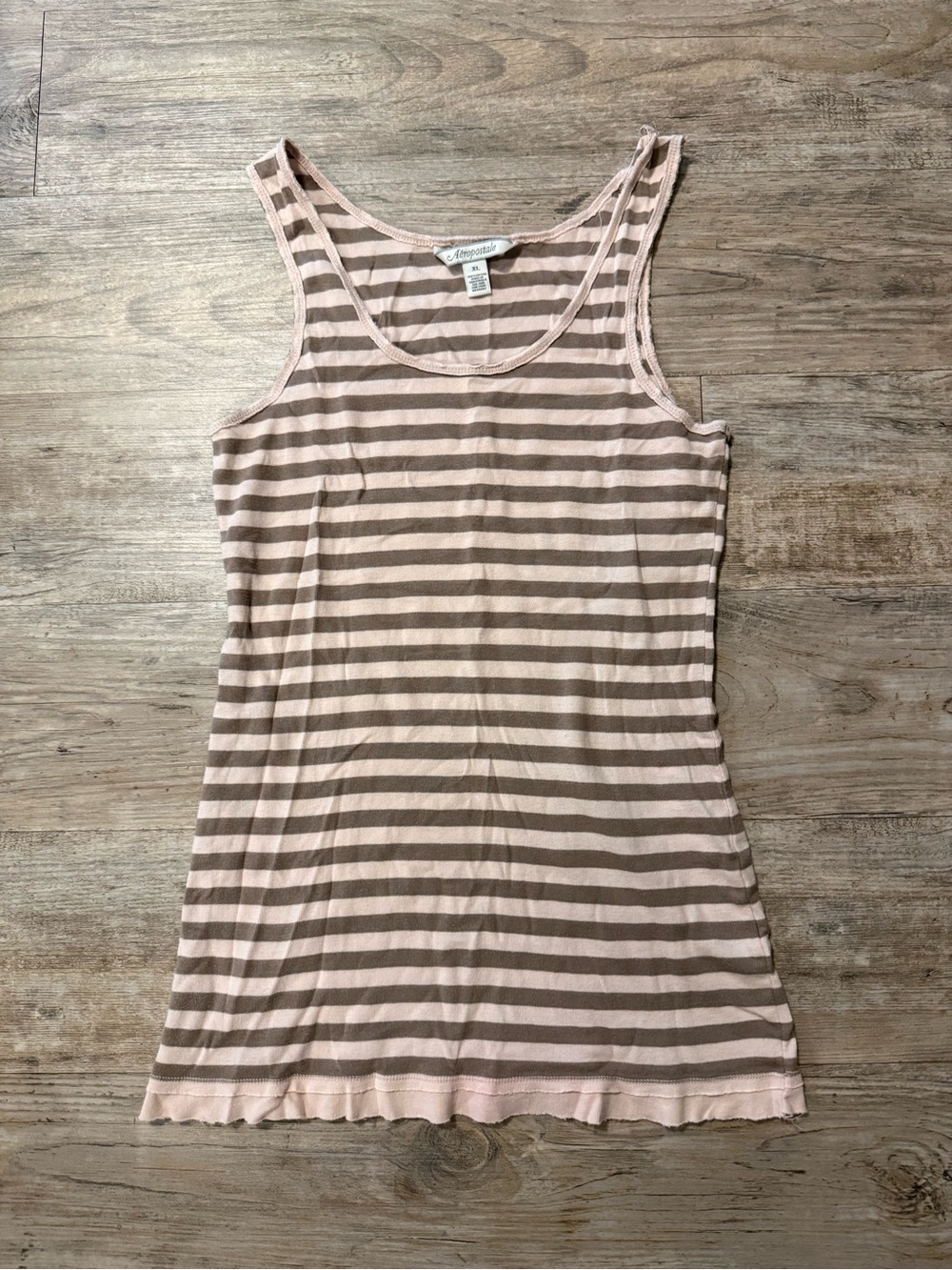 Aeropostale Pink and Brown Striped Tank